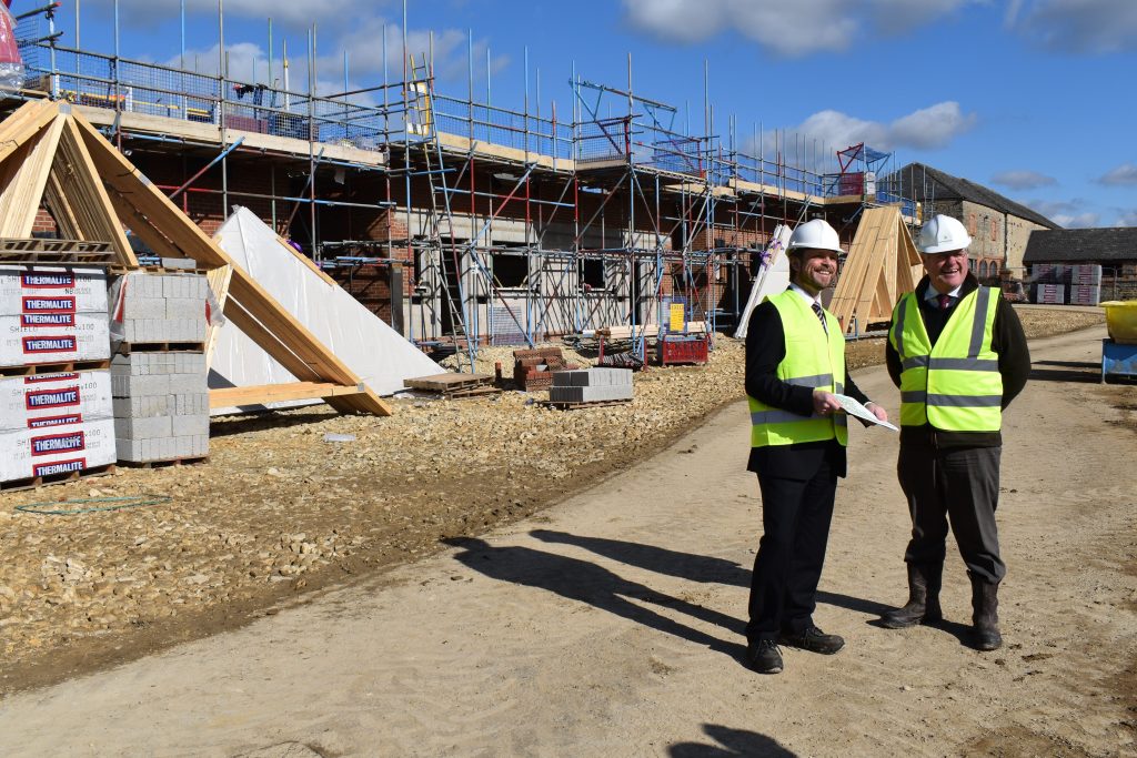 Head of Property Central England Cooperative Andrew Buckley and Norman Paske from Bowbridge Homes visit Northdale Park in Raunds