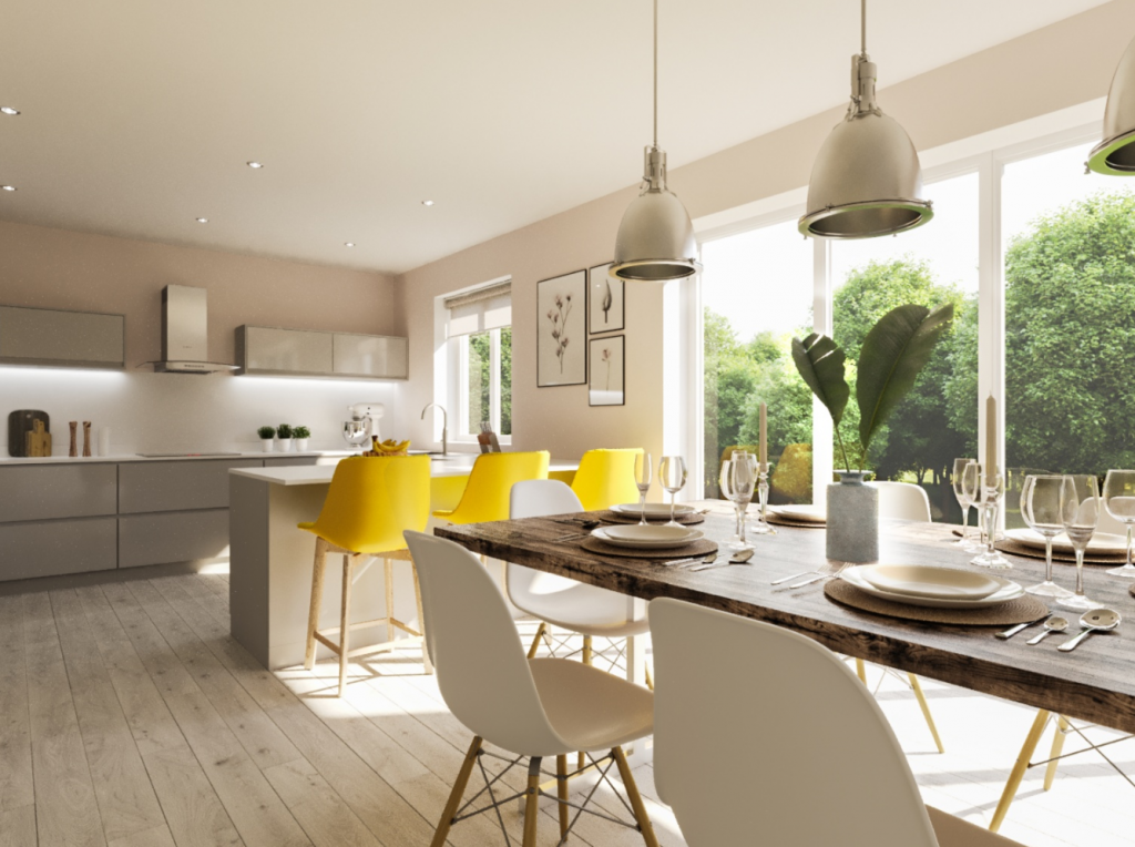 Kitchen diner in a new home at Northdale Park in Raunds